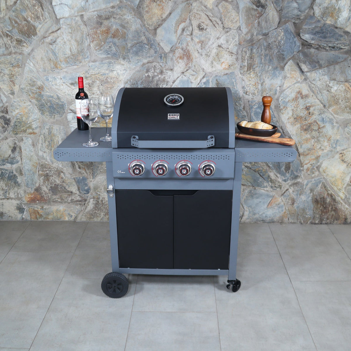 PARRILLA A GAS DARK HAWK 4Q-Parrillas a Gas