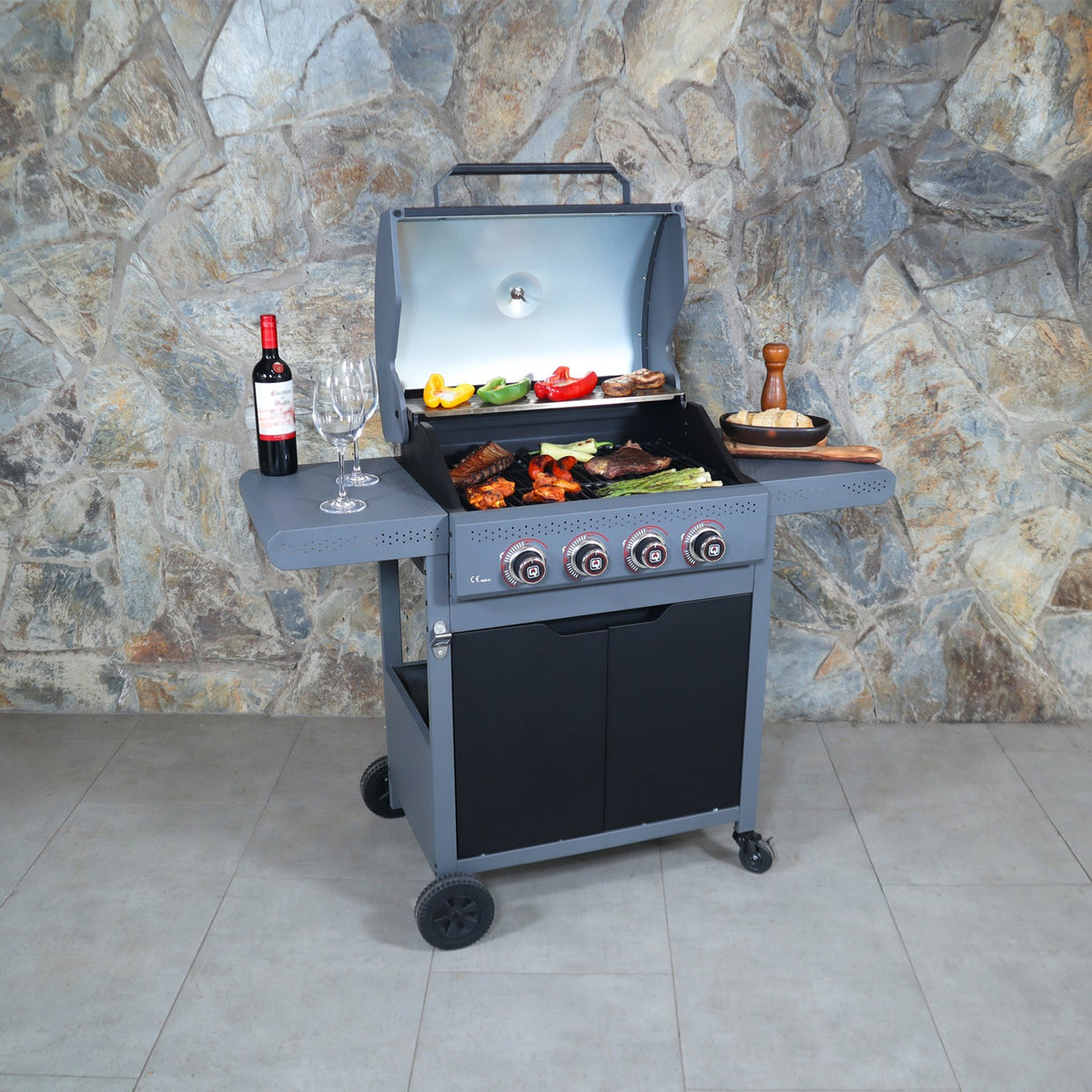 PARRILLA A GAS DARK HAWK 4Q-Parrillas a Gas