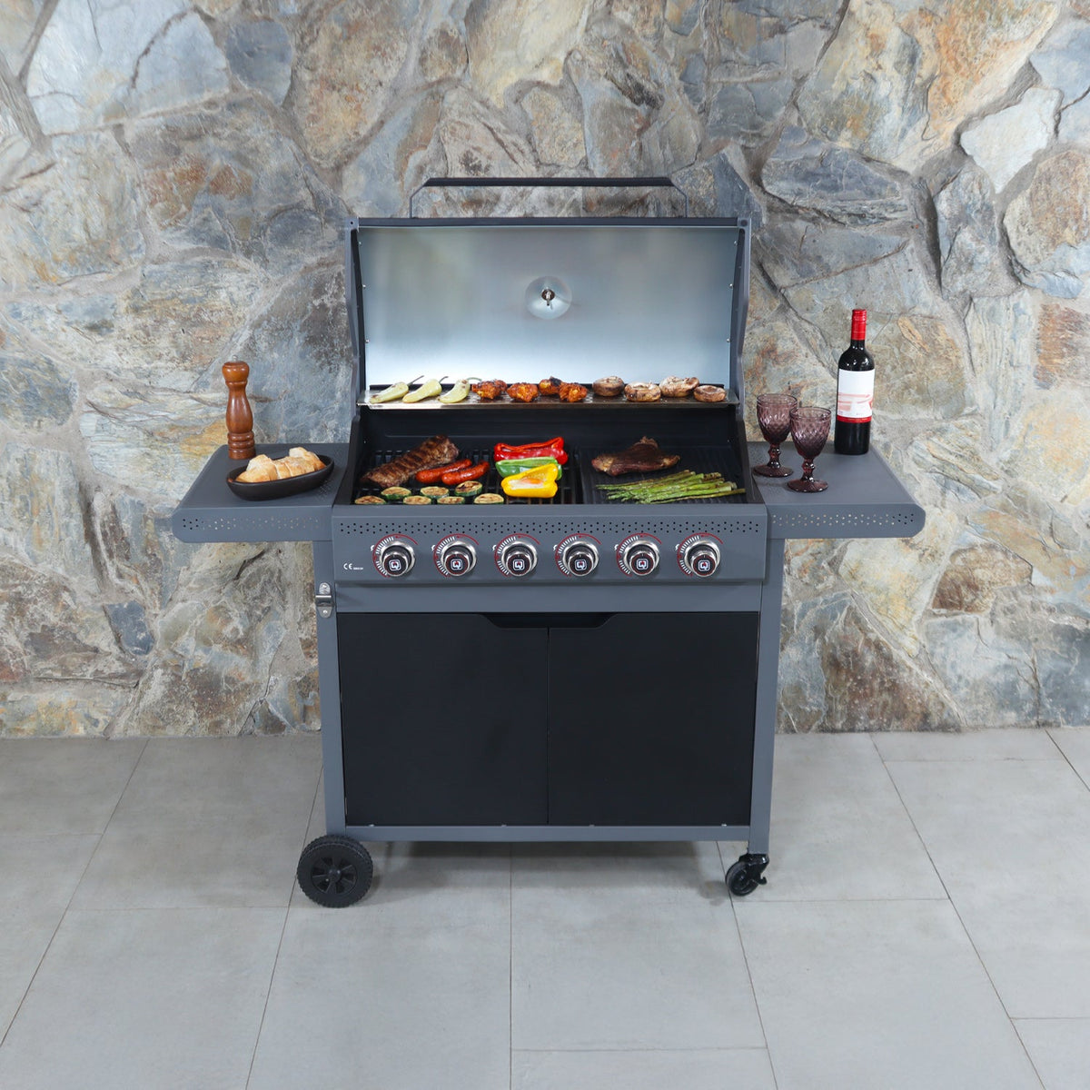 PARRILLA A GAS DARK HAWK 6Q-Parrillas a Gas