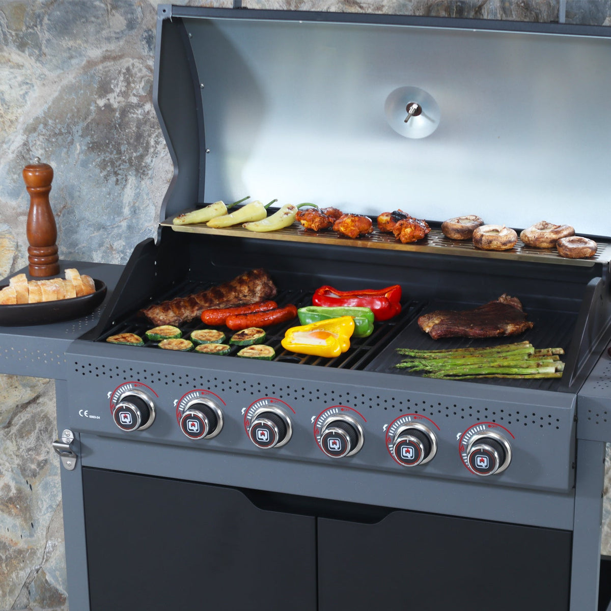 PARRILLA A GAS DARK HAWK 6Q-Parrillas a Gas
