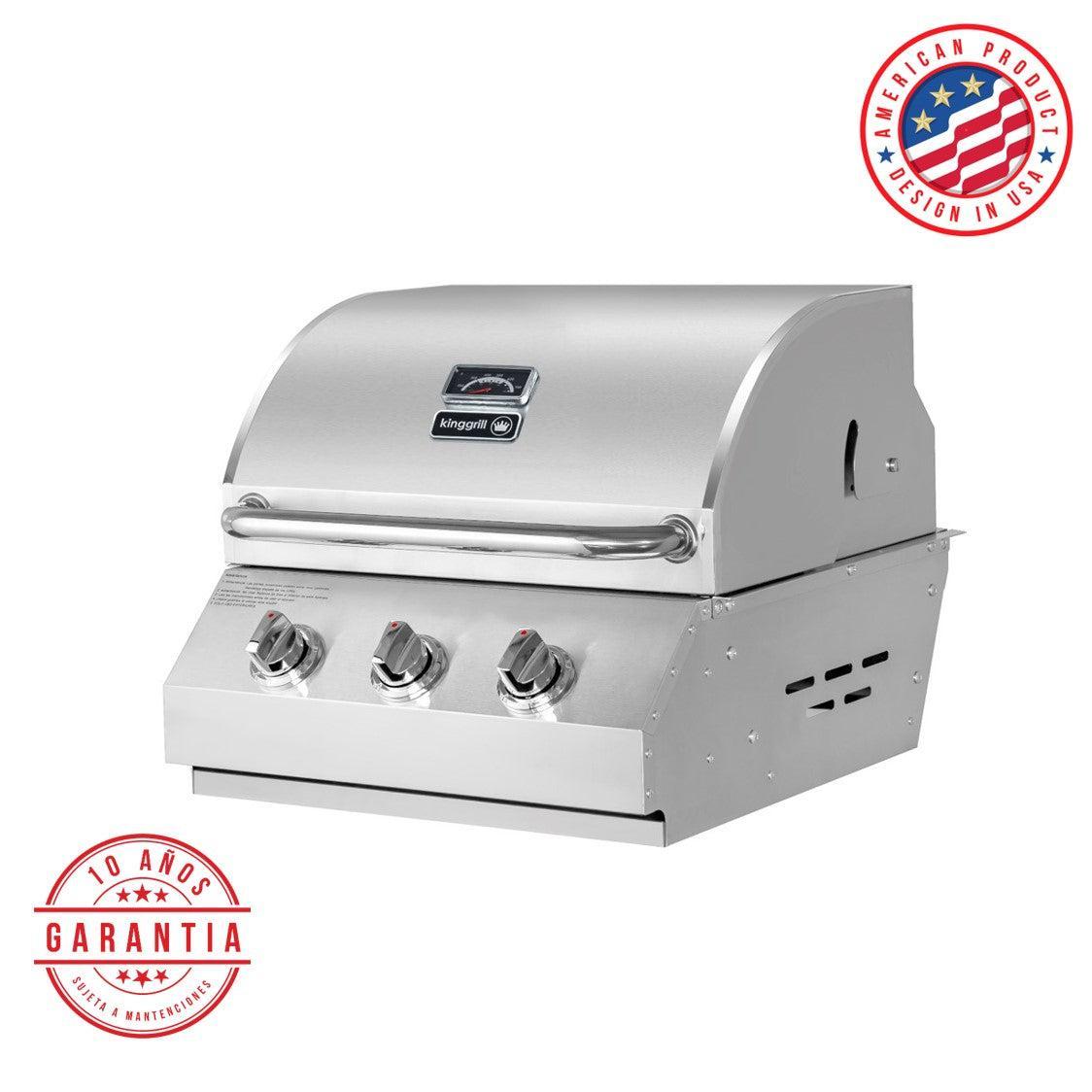 Parrilla a Gas Empotrada 3 Quemadores Kinggrill4#Gris