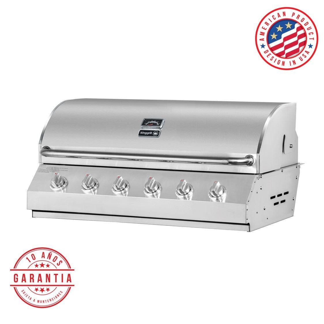 Parrilla a Gas Empotrada 6 Quemadores Kinggrill2#Gris