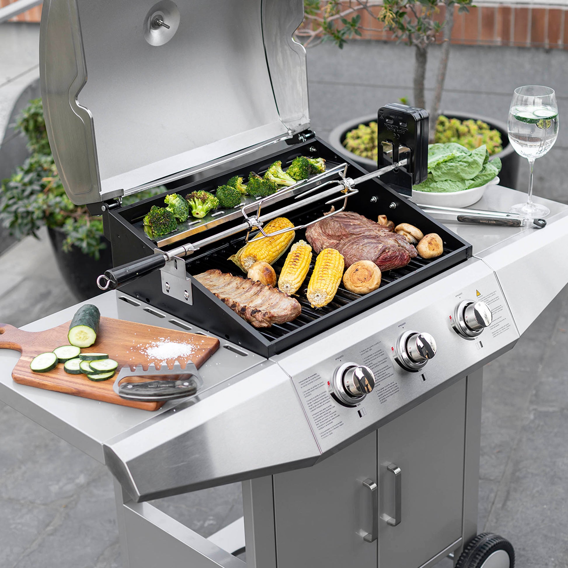 Parrilla a Gas Essence 3Q FDV - Caja Dañada-Parrillas a Gas
