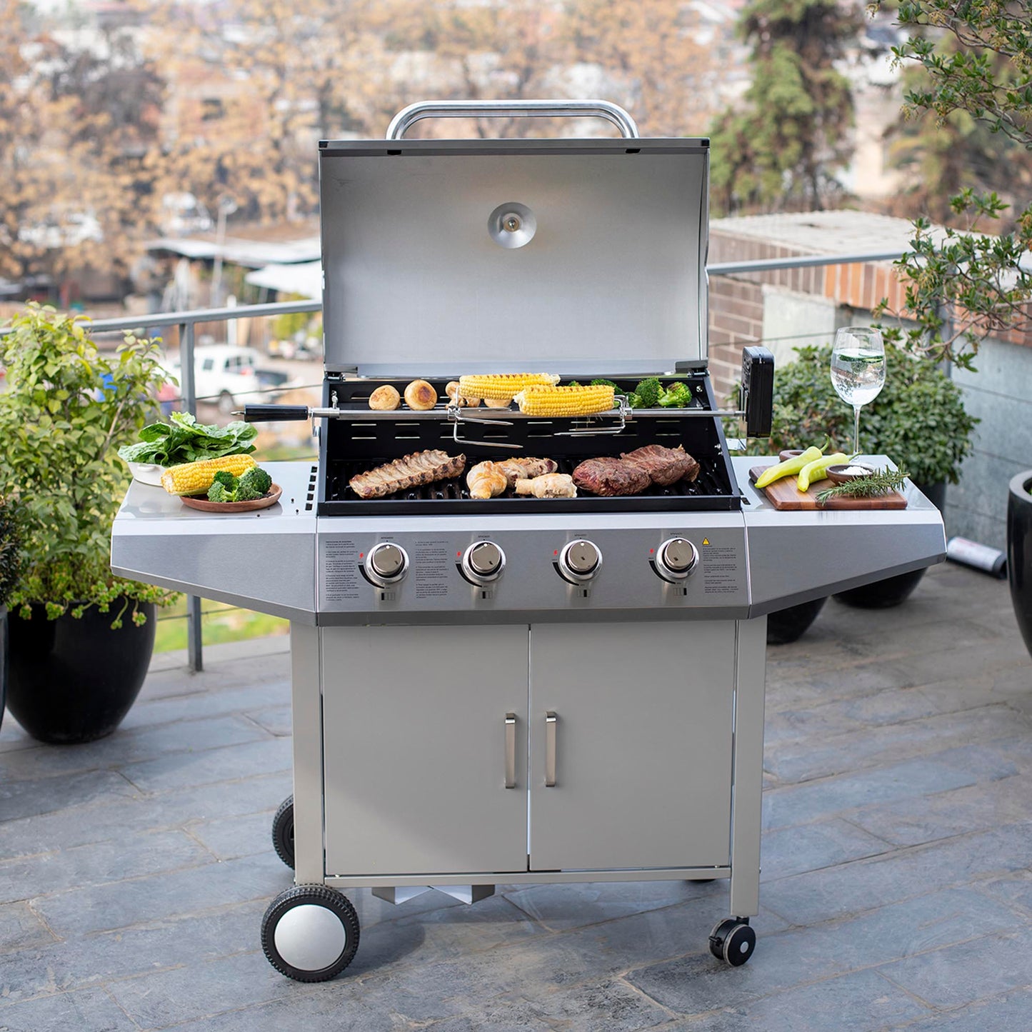 Parrilla a Gas Essence 4Q FDV - Caja Dañada-Parrillas a Gas