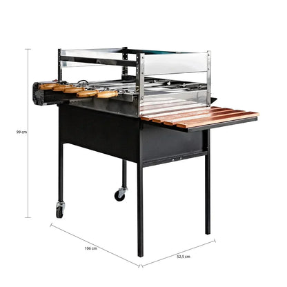 Parrilla A Carbón Con Motor Alcázar4#Negro