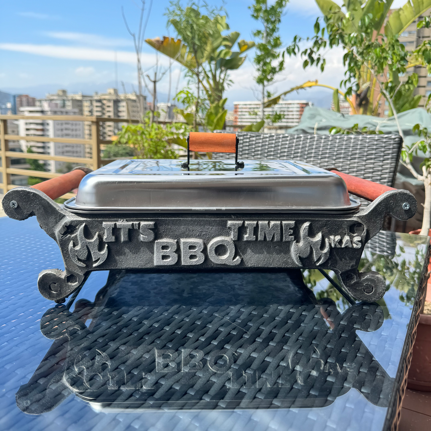 Parrilla Brasero De Mesa Con Tapa: BBQ Time Kas Chile-Accesorios para Parrillas