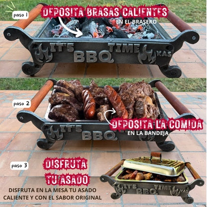 Parrilla Brasero De Mesa Con Tapa: BBQ Time Kas Chile-Accesorios para Parrillas