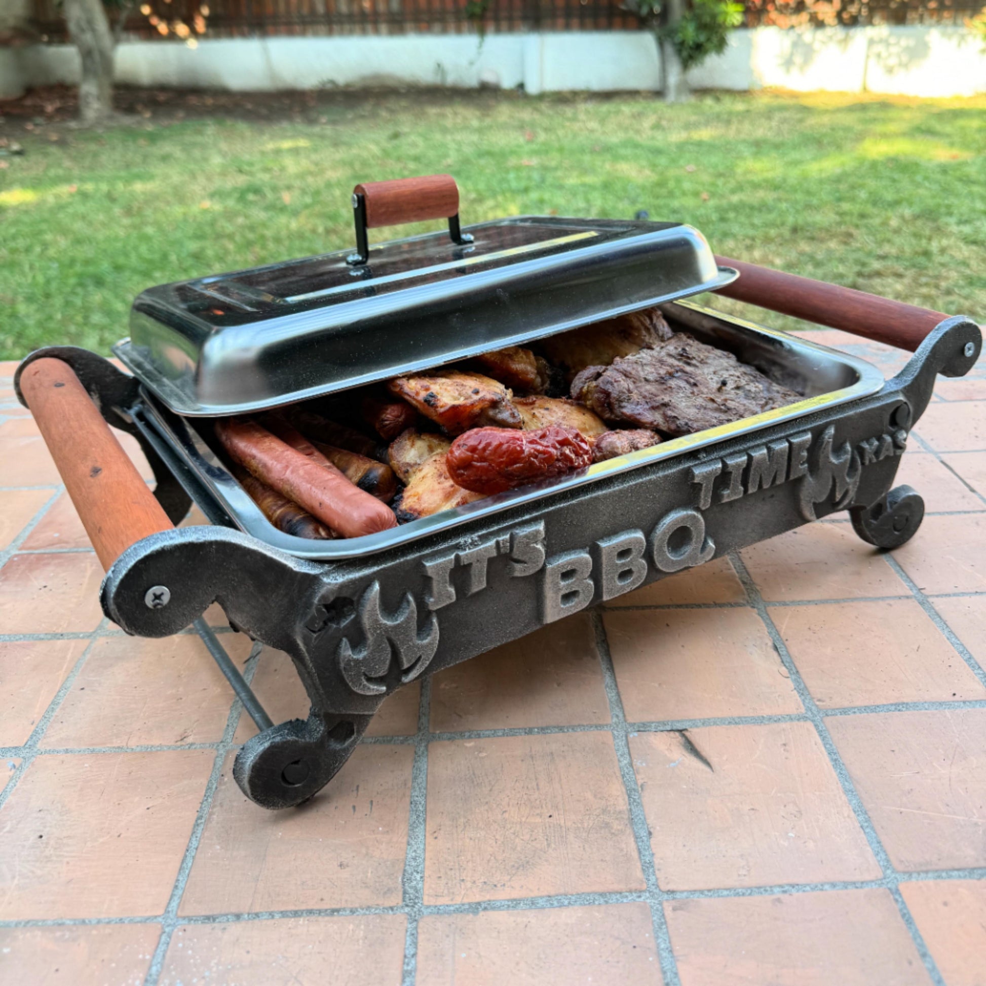 Parrilla Brasero De Mesa Con Tapa: BBQ Time Kas Chile-Accesorios para Parrillas