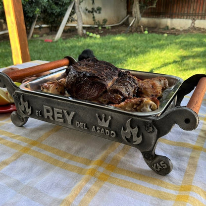 Parrilla Brasero De Mesa Con Tapa: El Rey Del Asado Kas Chile3#Gris