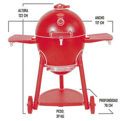 Parrilla de carbón Kamado Akorn 50 cm Char Griller7#Grafito