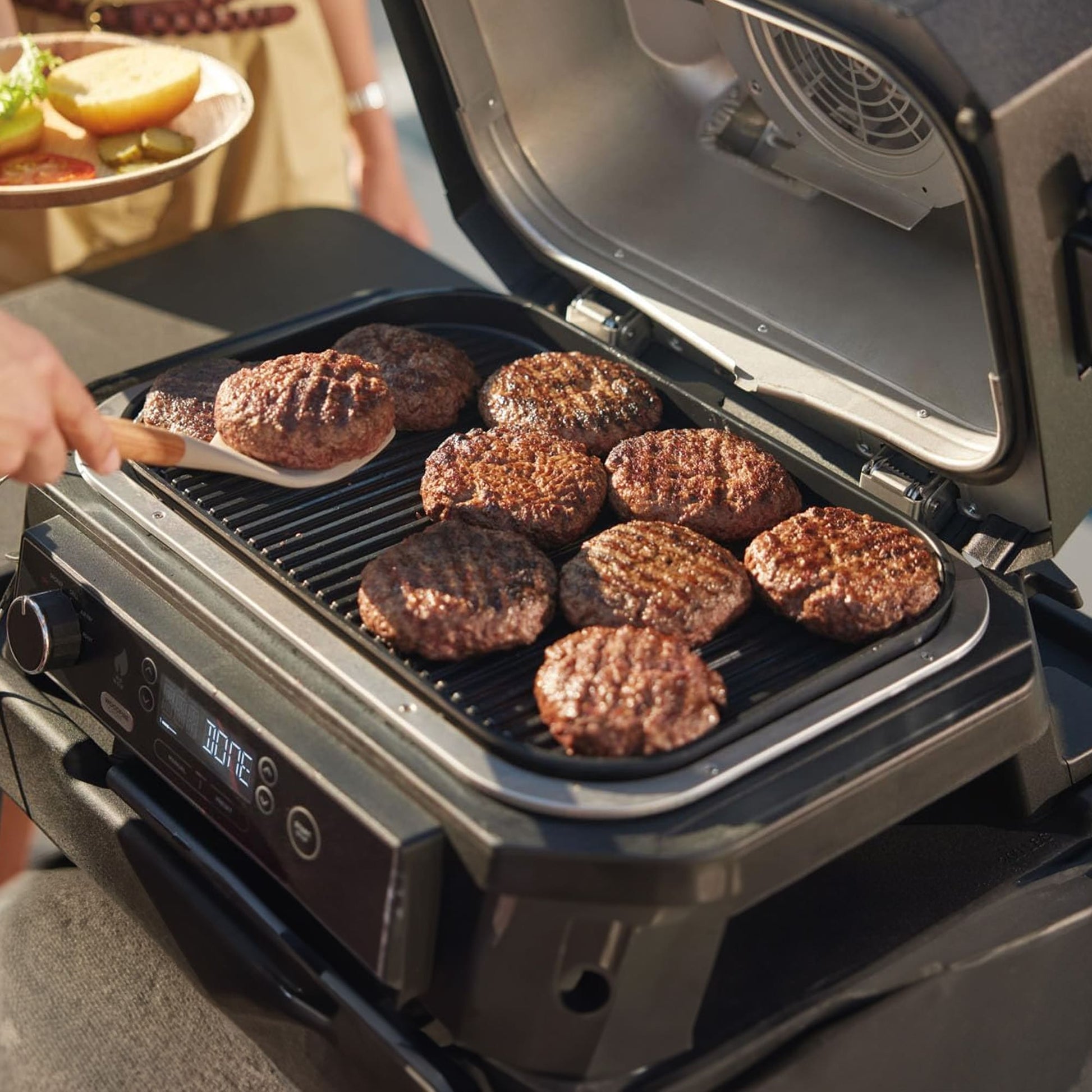 Parrilla Eléctrica Con Ahumador Woodfire Pro XL Ninja2#Negro