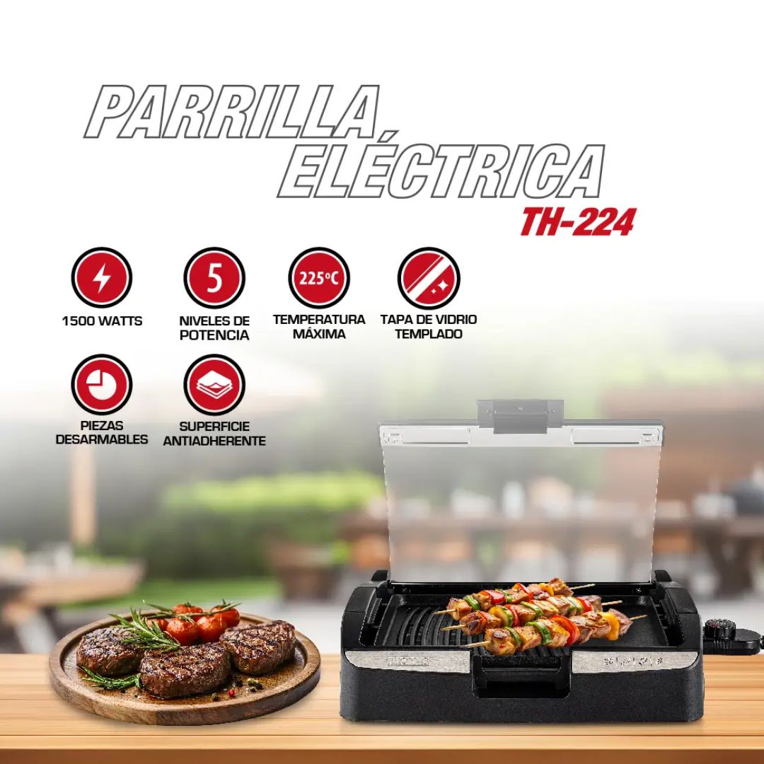 Parrilla Eléctrica TH-224 Thomas5#Negro