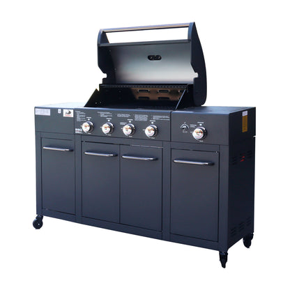 PARRILLA GAS BUFFALO GREY 4Q + QL-Parrillas a Gas