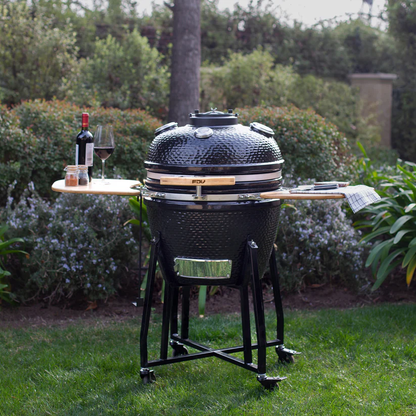 Parrilla Kamado FDV Tokio Black + Encendedor de carbón Charcoal + Termómetro Bluetooth para Carne Simple Cook-Kits de Cocción