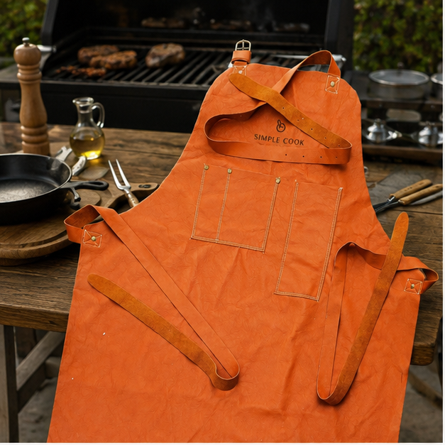 Pechera Parrillera de Cuero Simple Cook