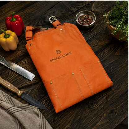 Pechera Parrillera de Cuero Simple Cook