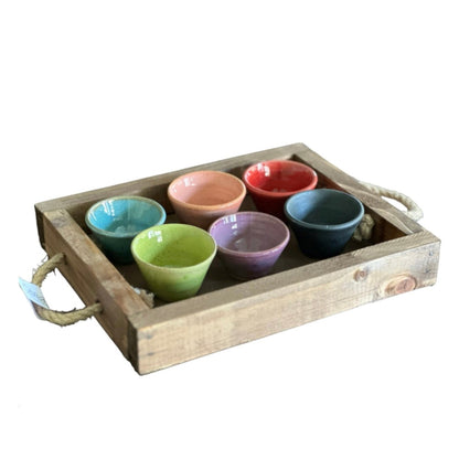 Set 6 Shot Café Cerámica Pilar Claro2#Multicolor