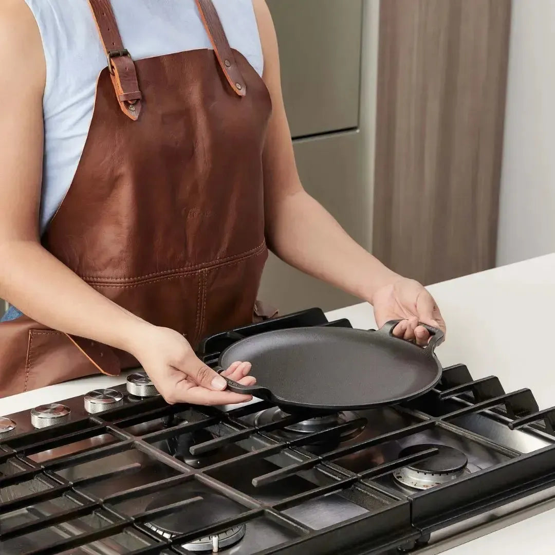 Plancha para Pizza 25 cm Doble Asa Precurada Victoria-Planchas de Hierro