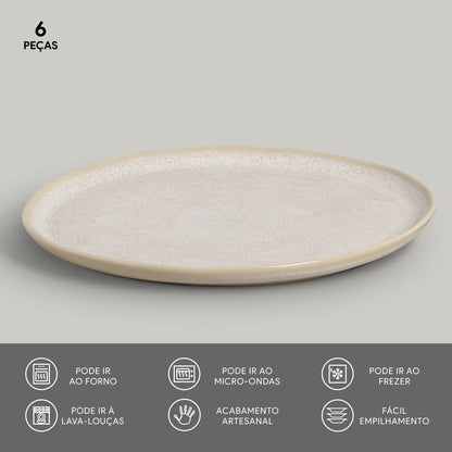 Set 6 Platos De Fondo Latte Aires Deco Home5#Beige
