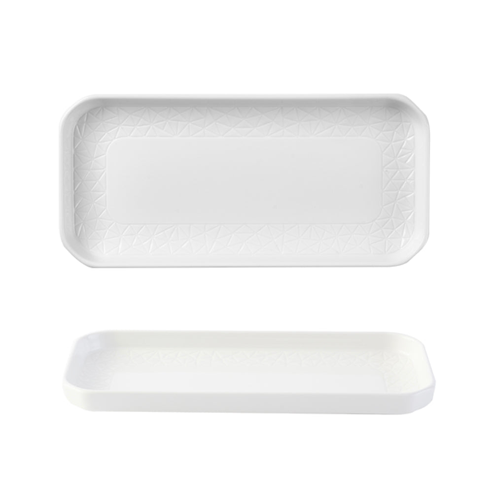 Plato Rectangular Blanco Con Borde 26 Cms Churchill2#Blanco