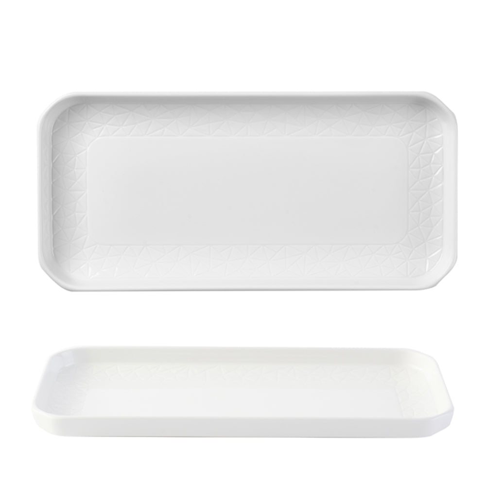 Plato Rectangular Blanco Con Borde 30 Cms Churchill2#Blanco