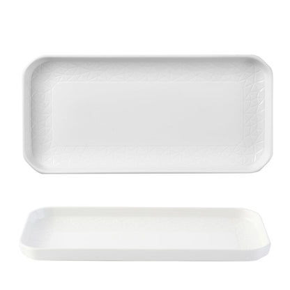 Plato Rectangular Blanco Con Borde 30 Cms Churchill2#Blanco
