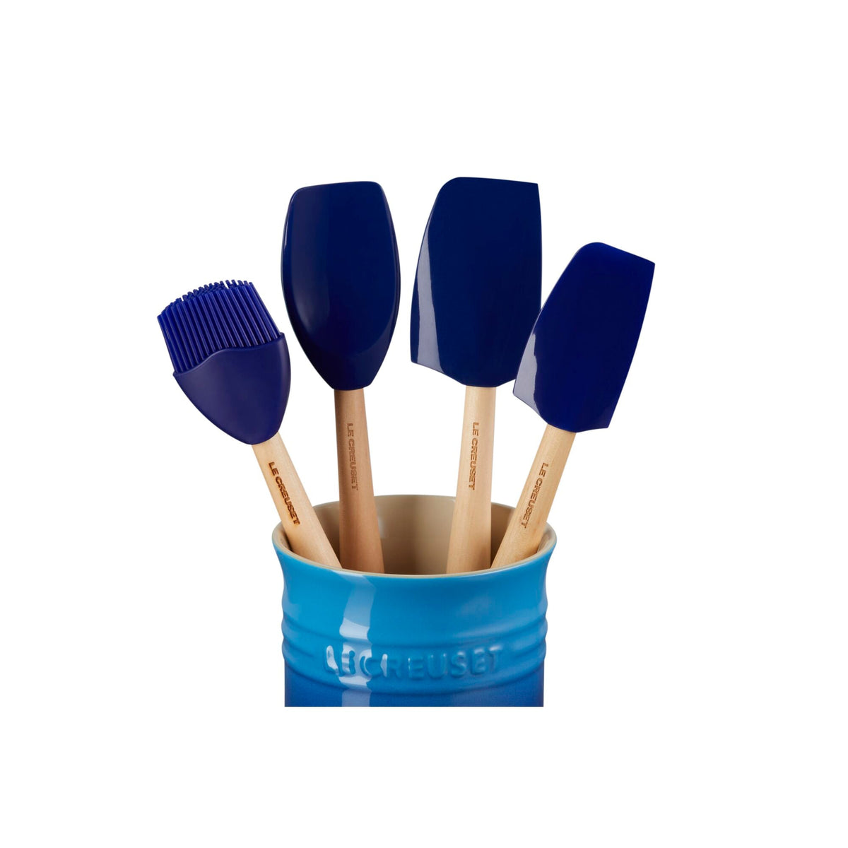 Porta Utensilios Clásico con 4 Espátulas Jewel 1 L Azure-Accesorios de Cocina