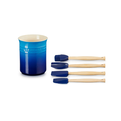 Porta Utensilios Clásico con 4 Espátulas Jewel 1 L Azure-Accesorios de Cocina