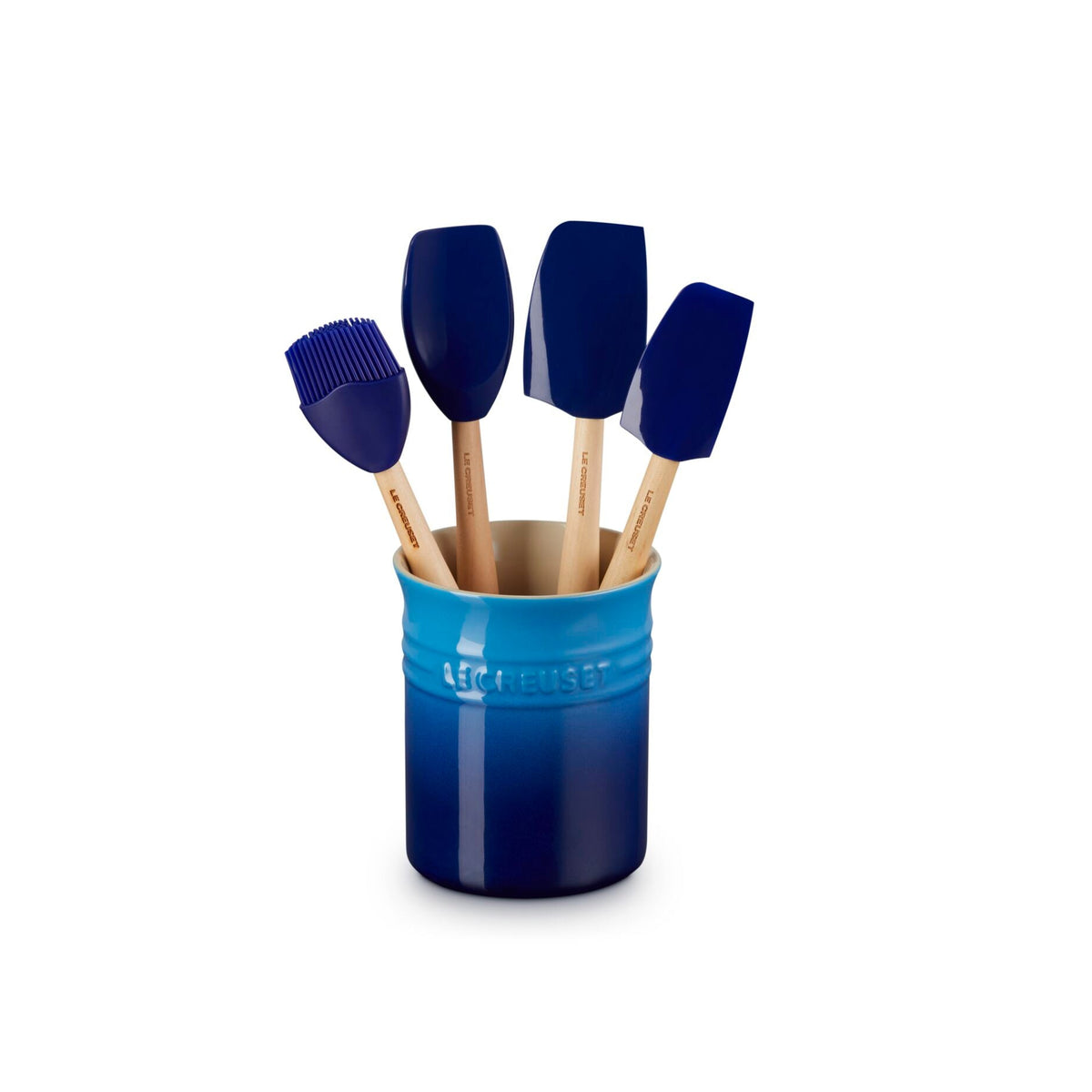 Porta Utensilios Clásico con 4 Espátulas Jewel 1 L Azure-Accesorios de Cocina
