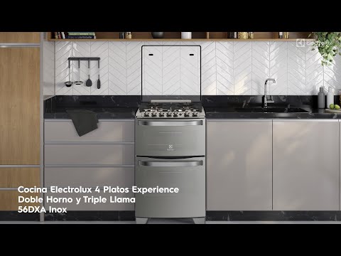 Cocina a Gas 4 Platos Doble Horno Triple Llama 56DXA Electrolux7#Inox
