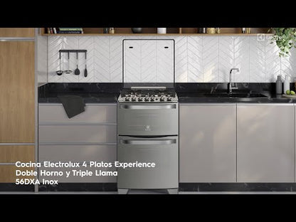 Cocina a Gas 4 Platos Doble Horno Triple Llama 56DXA Electrolux7#Inox