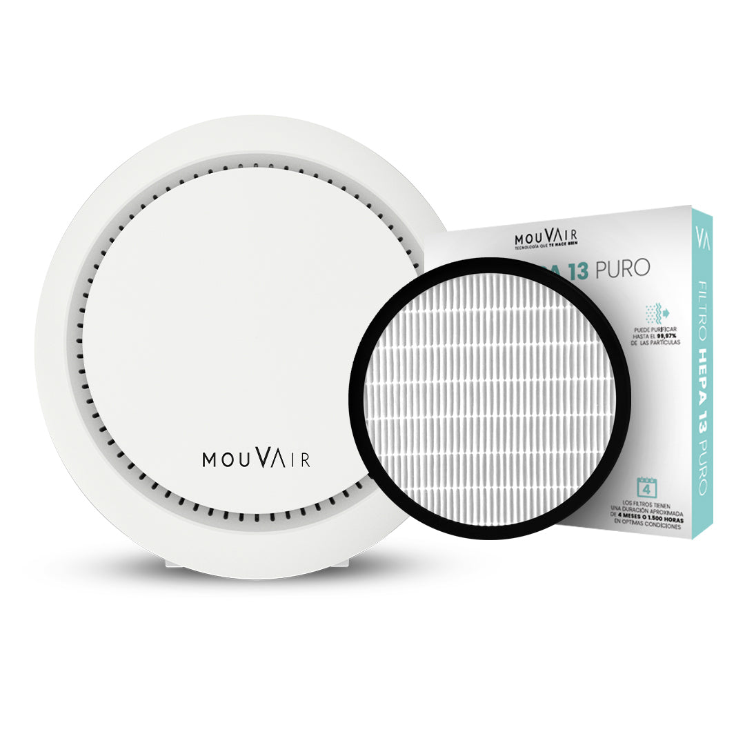 Purificador De Aire Mouvair Om + Filtro H13 Mouvair7#Negro