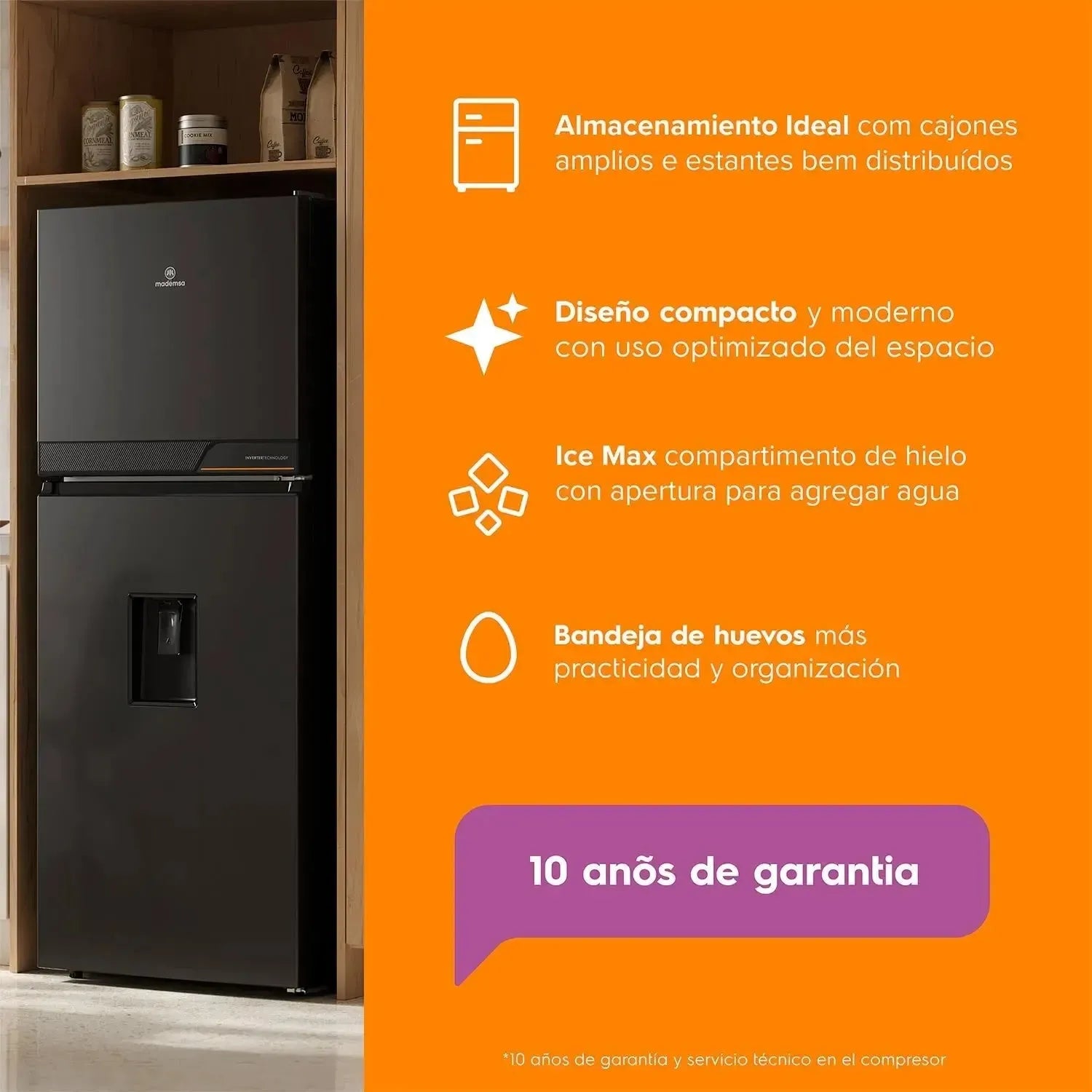 Refrigerador 291L No Frost Top Freezer Inverter Altus 1300INW Mademsa-Refrigeradores