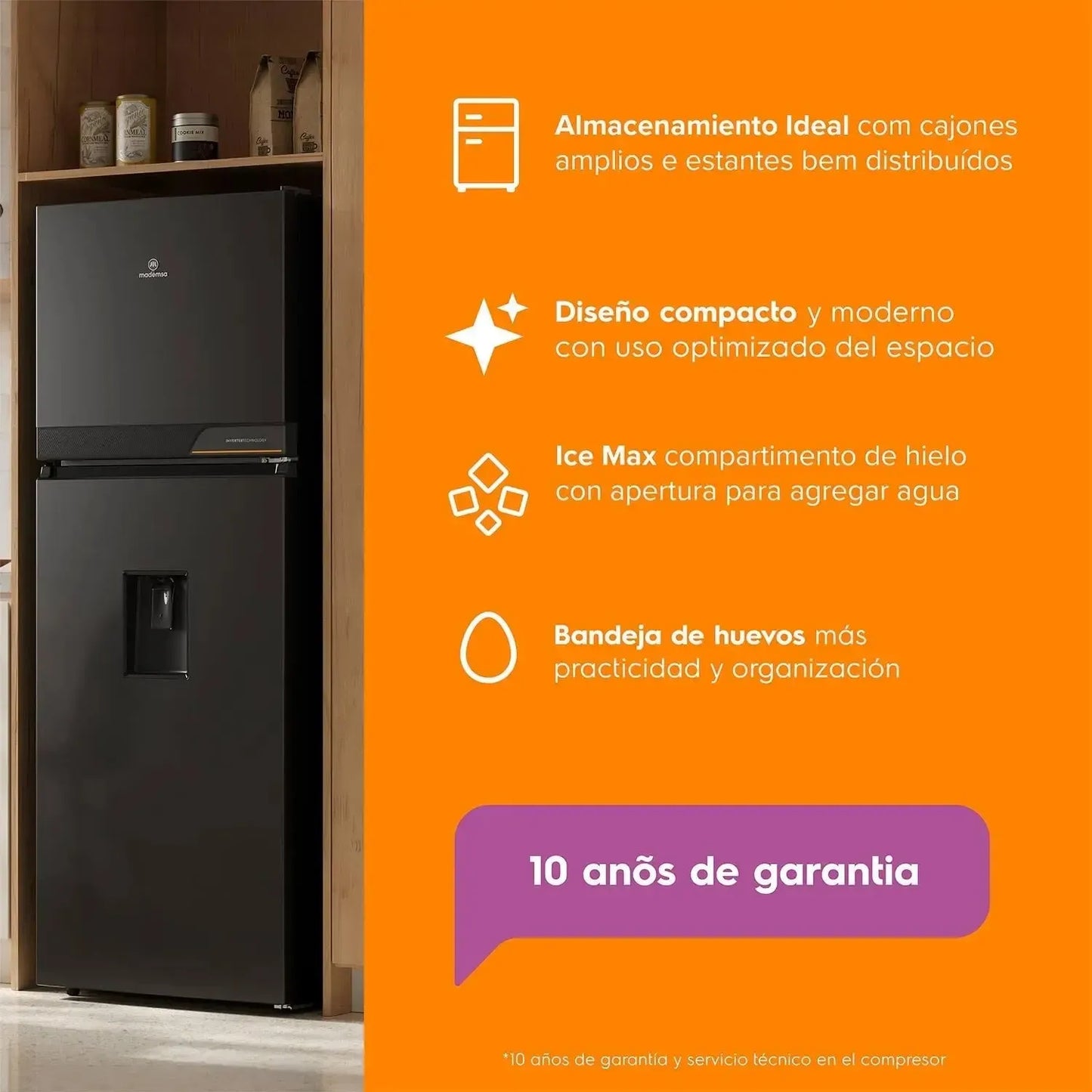 Refrigerador 323L No Frost Top Freezer Inverter Altus 1350INW Mademsa-Refrigeradores