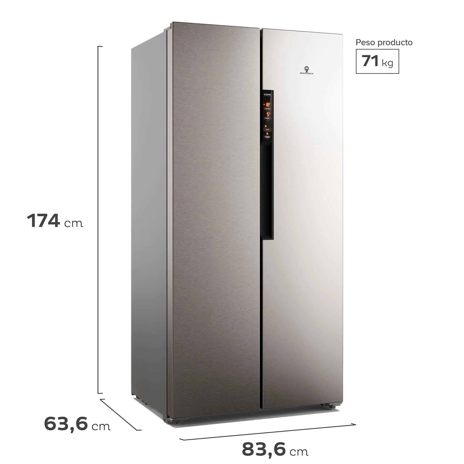 Refrigerador 430L No Frost Side By Side MAS430 Mademsa-Refrigeradores Side by Side