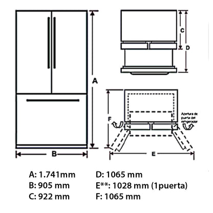 Refrigerador French Door PFO26JSRFFS 646 Lts General Electric6#Acero