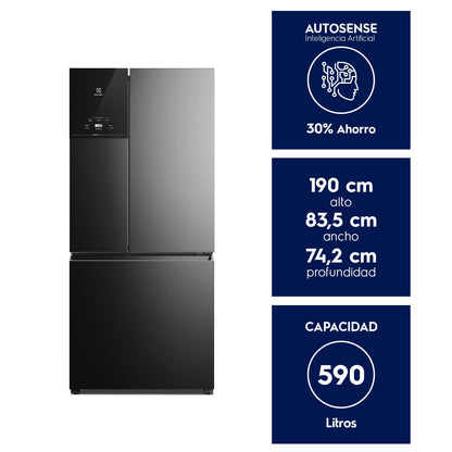 Refrigerador 590 Lts No Frost 3 Puertas Inverter IM8B Electrolux7#Negro