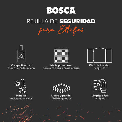 Rejilla de Seguridad para Estufas Bosca4#Negro