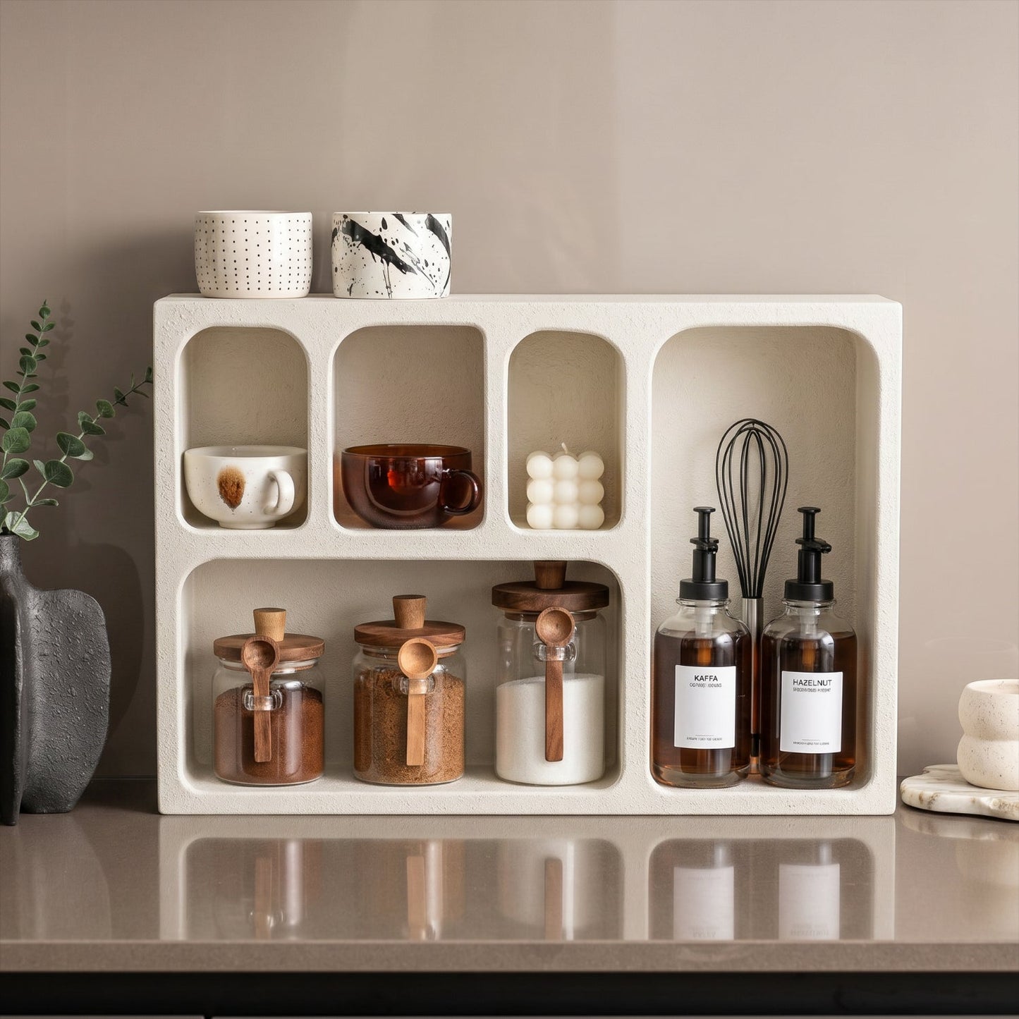 Repisa Organizador Geométrico Bogen Marfil-Accesorios de Cocina
