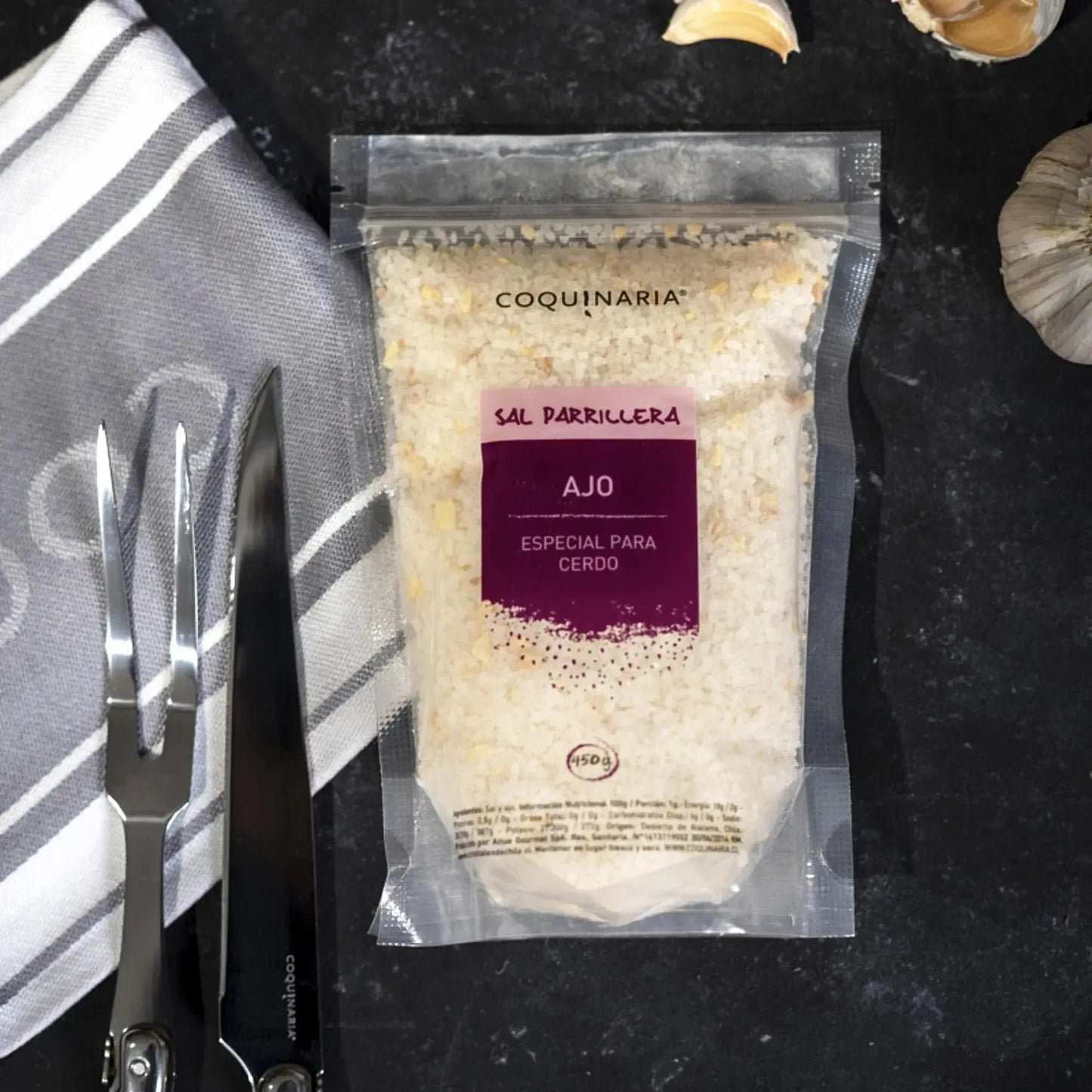 Sal Parrillera Ajo Doypack 450g Coquinaria