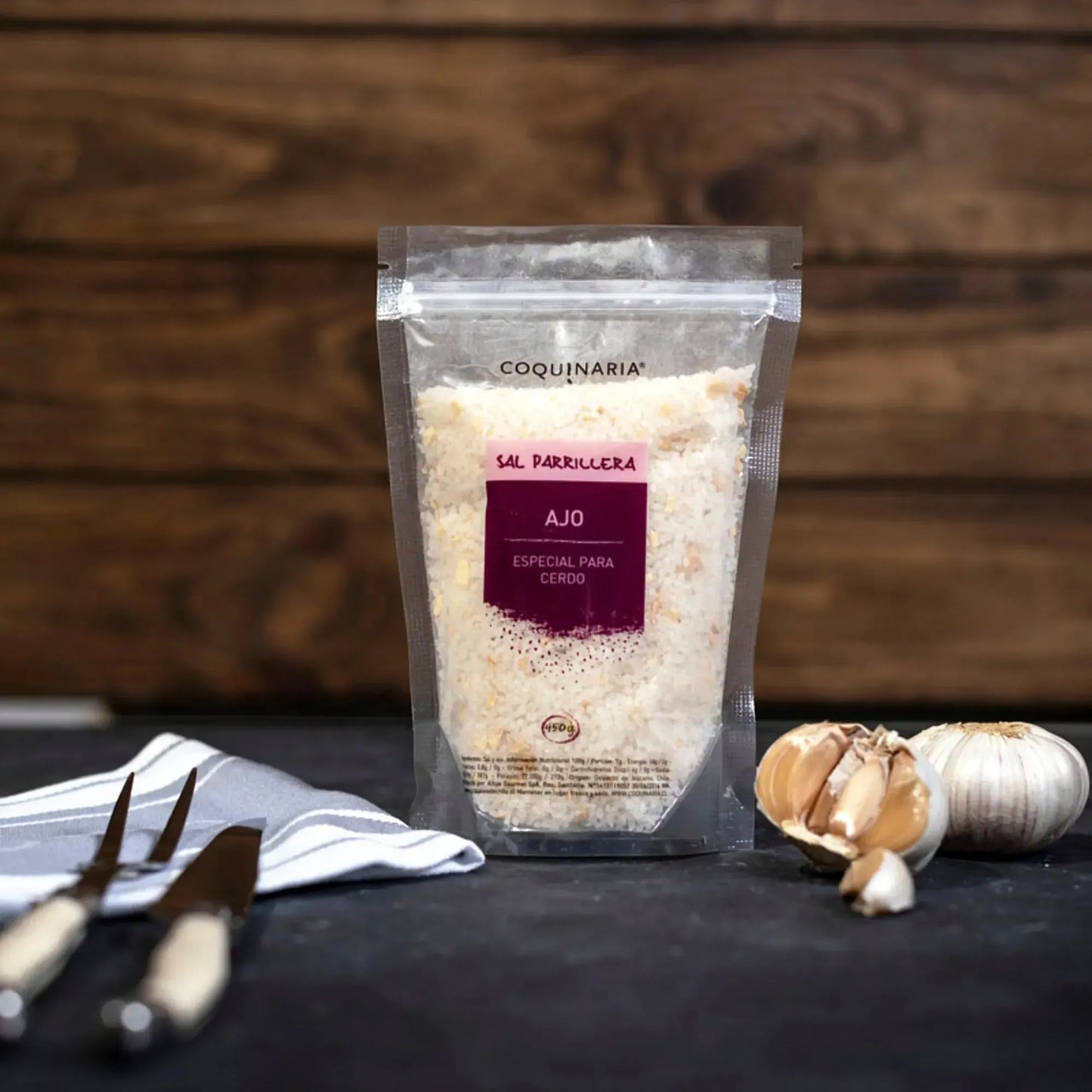 Sal Parrillera Ajo Doypack 450g Coquinaria