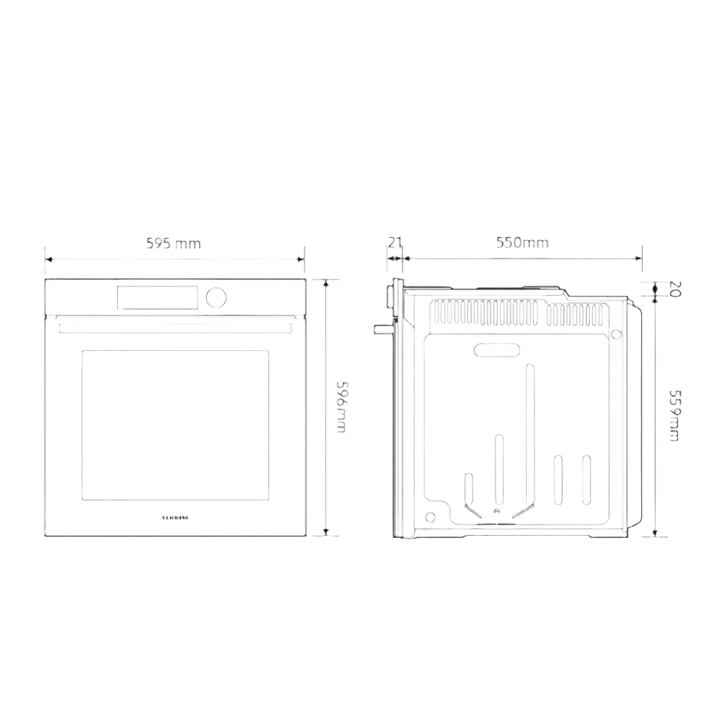 Horno Empotrado NV7B4020ZAK/ZS con Conexión Wi-Fi 76 Lts Samsung
