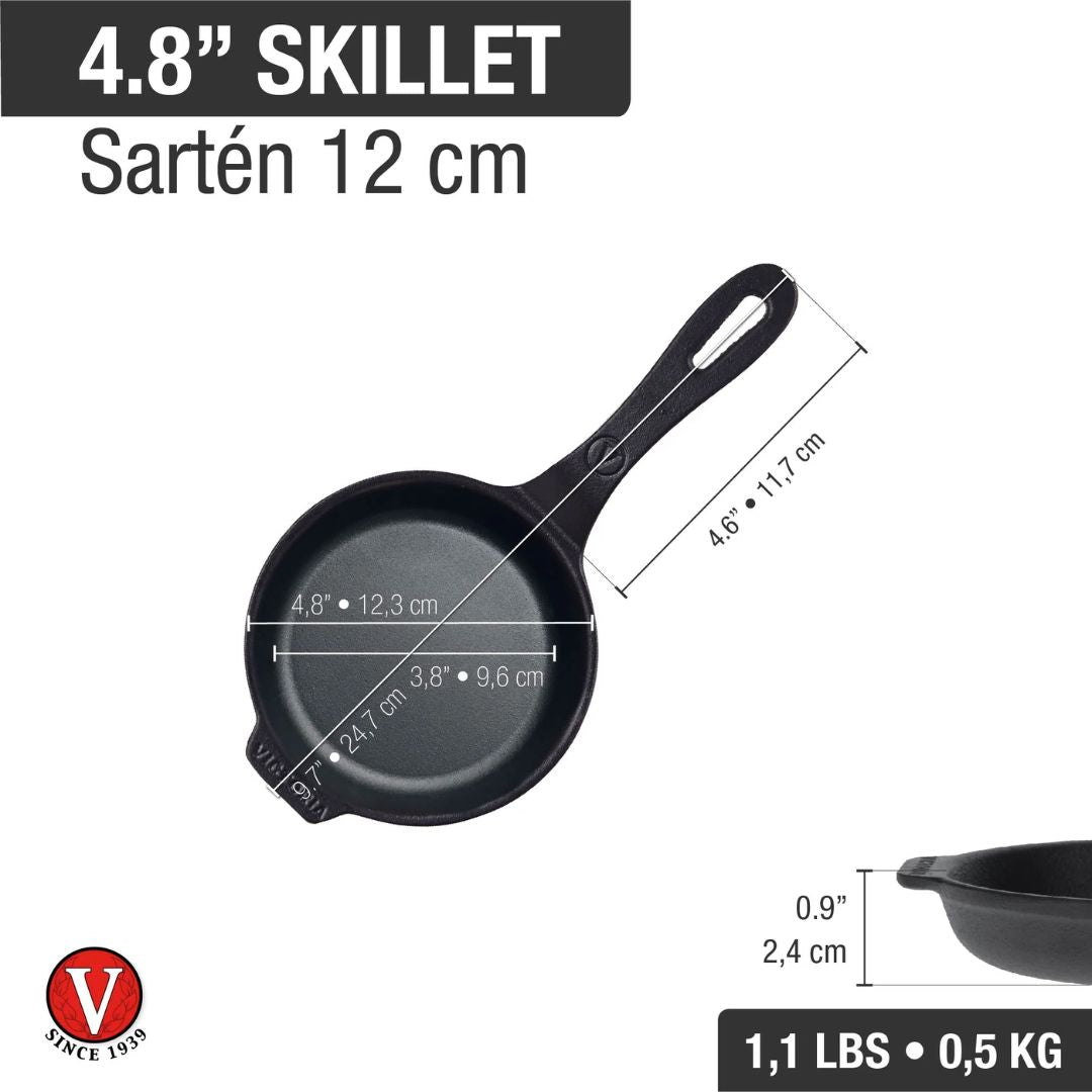 Sartén 12 cm Precurada Victoria6#Negro