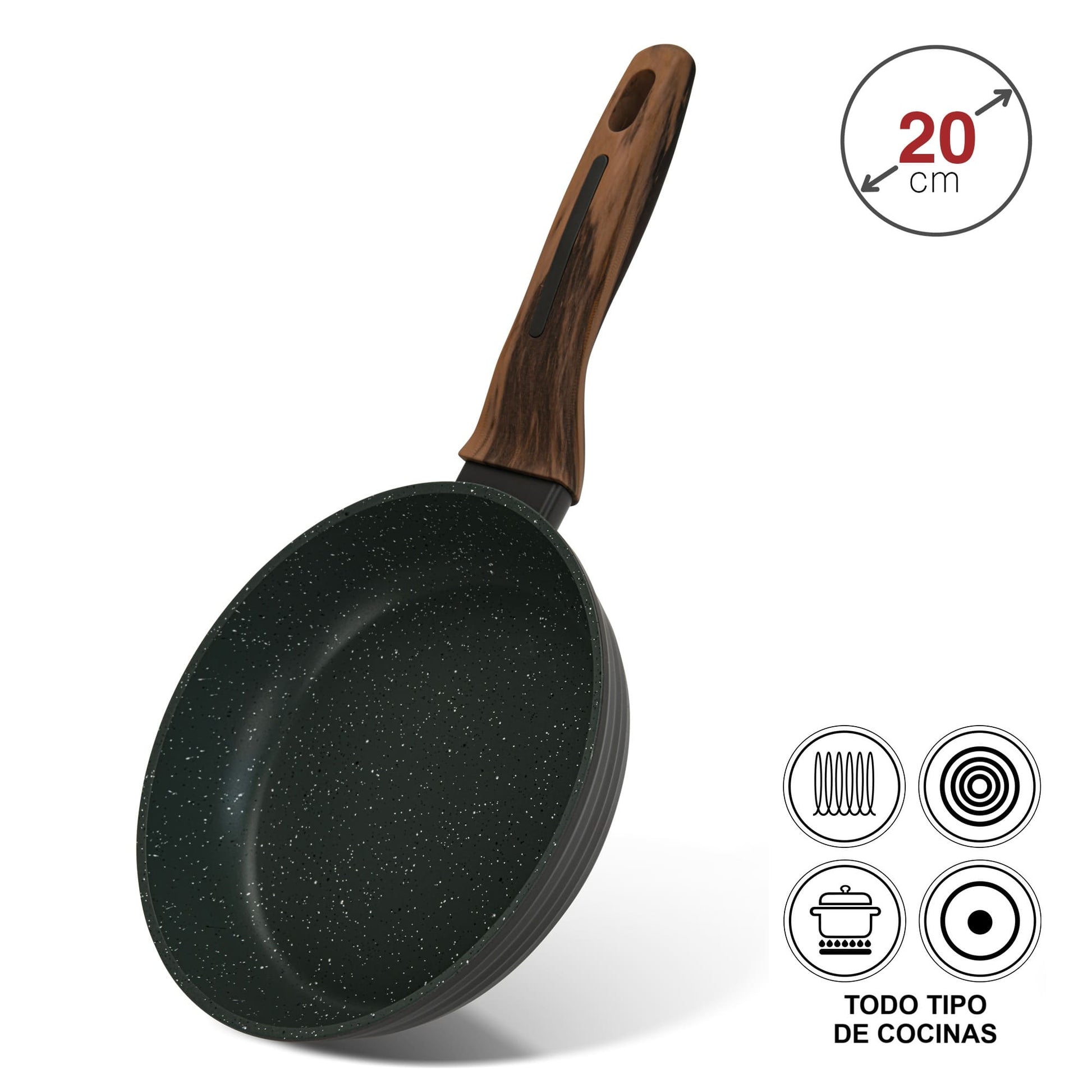 Sartén Antiadherente 20cm Cuisine con fondo de induccion Fissman-Sartenes
