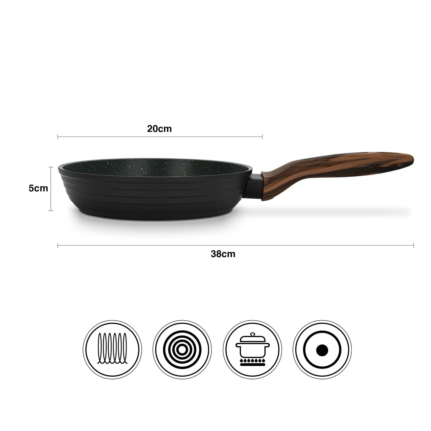 Sartén Antiadherente 20cm Cuisine con fondo de induccion Fissman-Sartenes