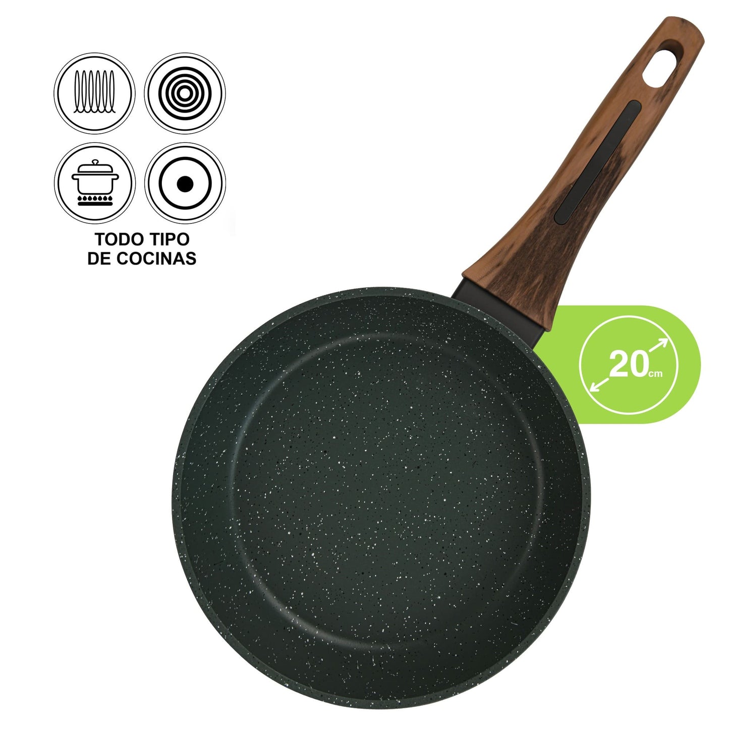 Sartén Antiadherente 20cm Cuisine con fondo de induccion Fissman-Sartenes