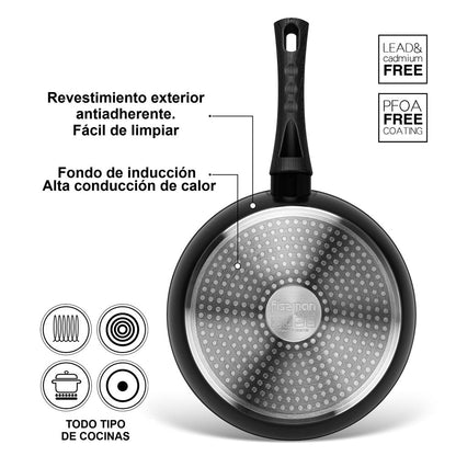 Sartén Antiadherente 22cm Angela con fondo de inducción Fissman-Sartenes