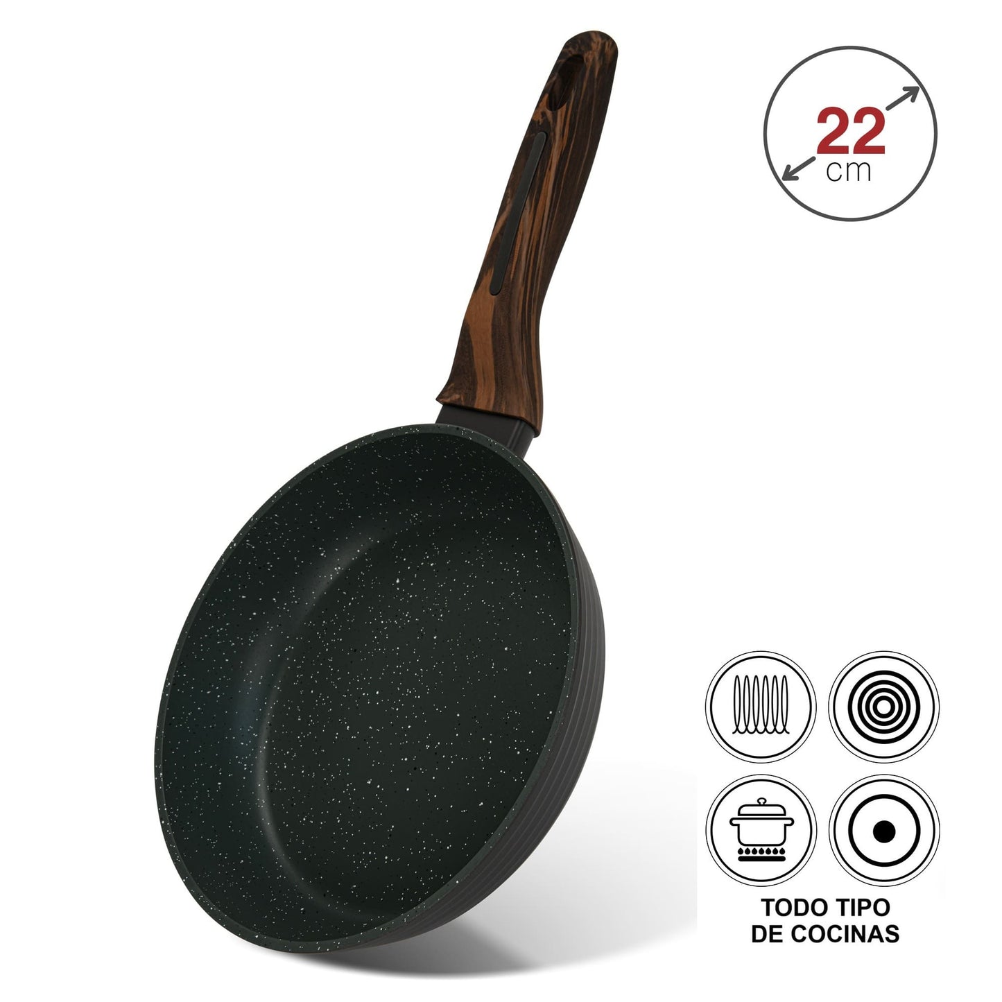 Sartén Antiadherente 22cm Cuisine con fondo de induccion Fissman-Sartenes