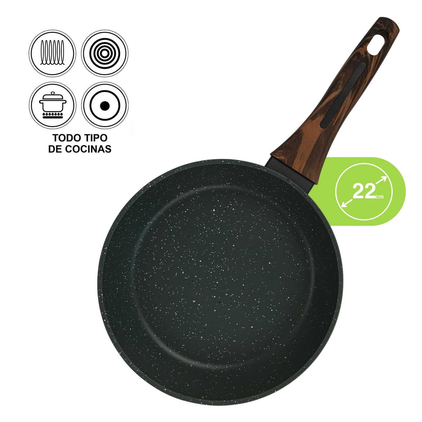 Sartén Antiadherente 22cm Cuisine con fondo de induccion Fissman-Sartenes
