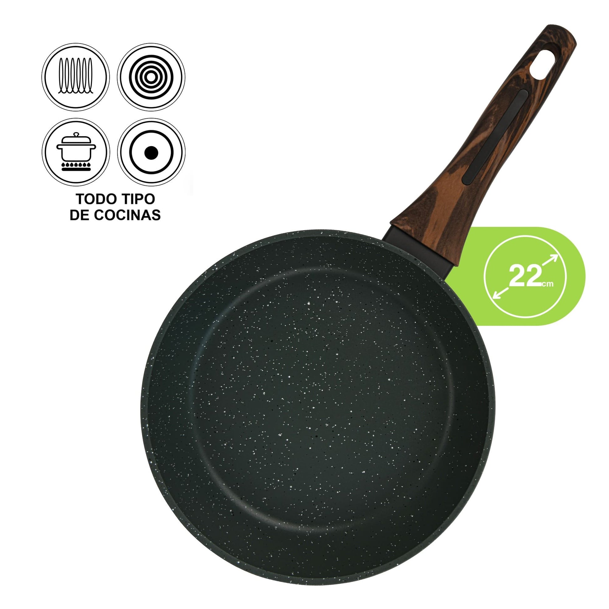 Sartén Antiadherente 22cm Cuisine con fondo de induccion Fissman-Sartenes